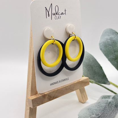 Double Hoops | Black & Yellow