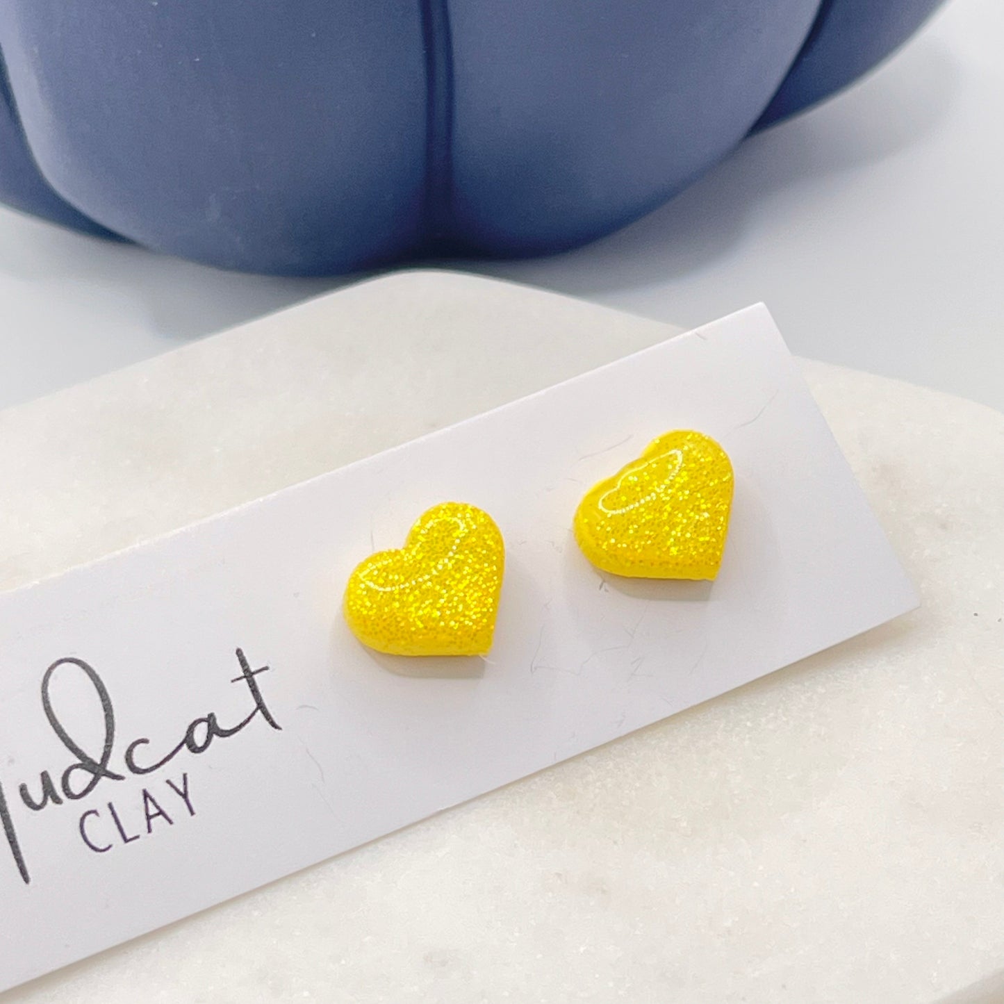 Shimmering Hearts Studs | Various Colors