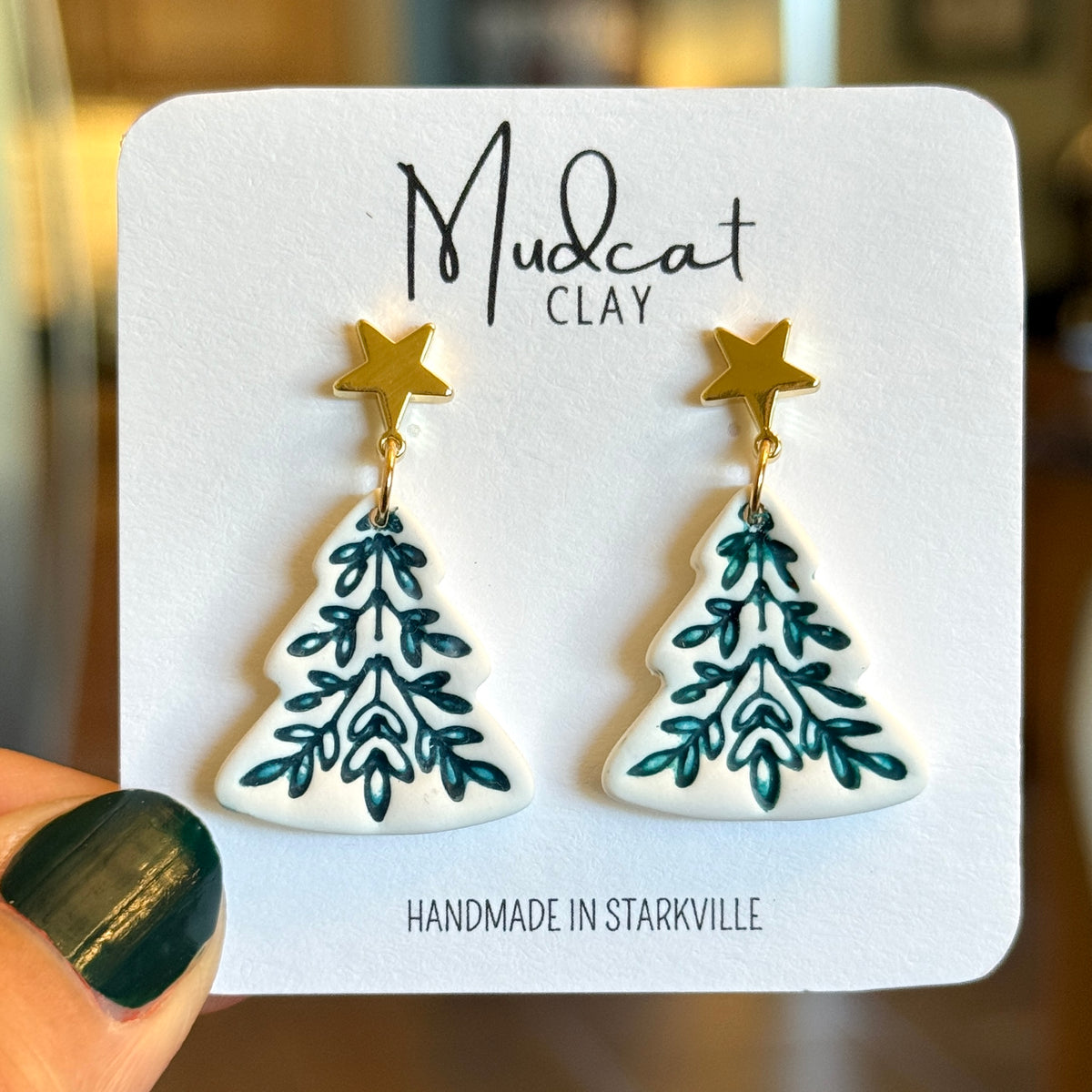 Medium Intricate Christmas Tree Earrings