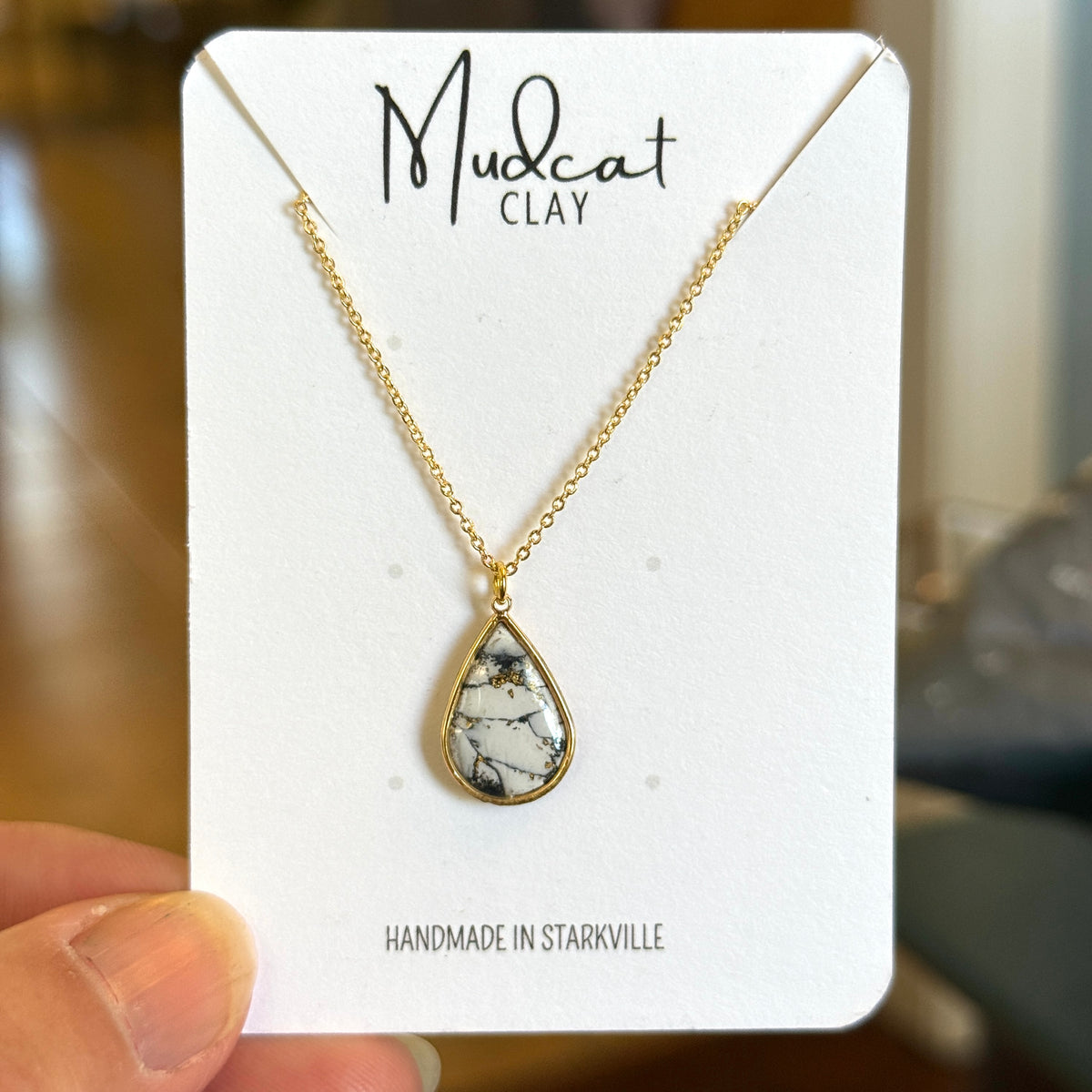 Marbled Mary | Teardrop Necklace
