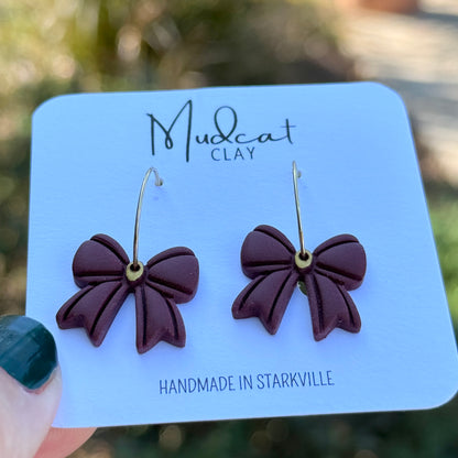 Maroon Bow Earrings | Various Designs