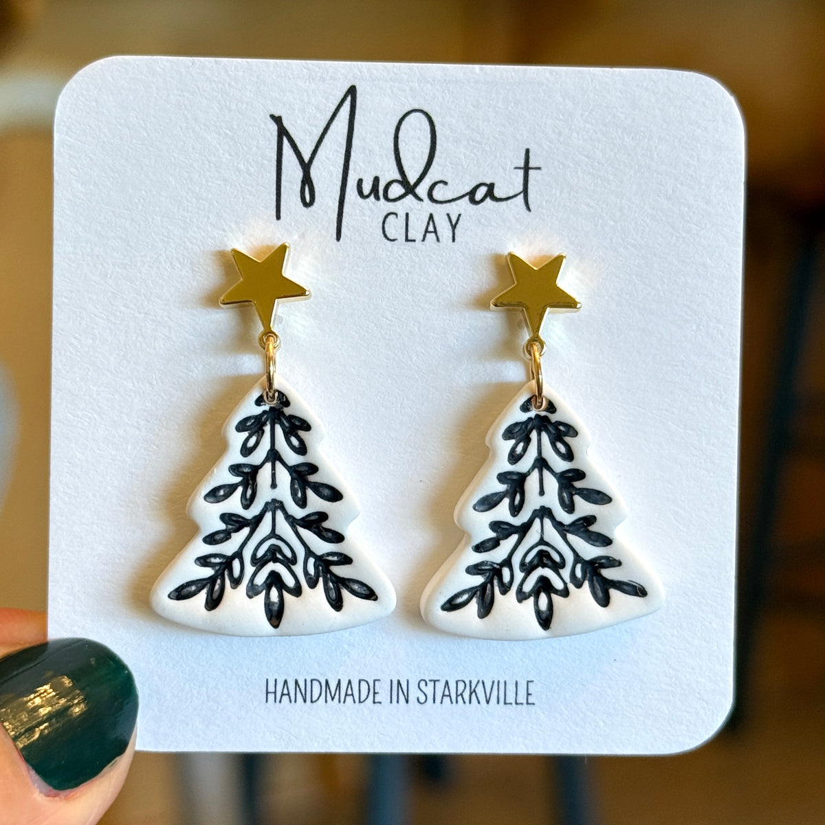Medium Intricate Christmas Tree Earrings