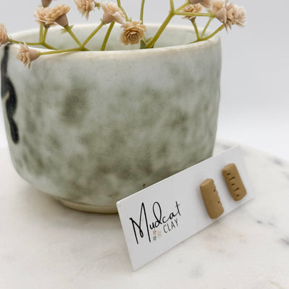 Mini Wooden Ruler Earrings
