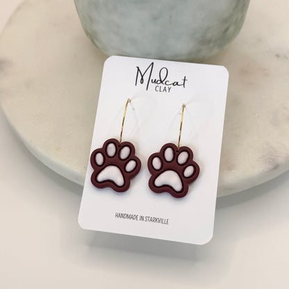 Embossed Dawg Paw Earrings