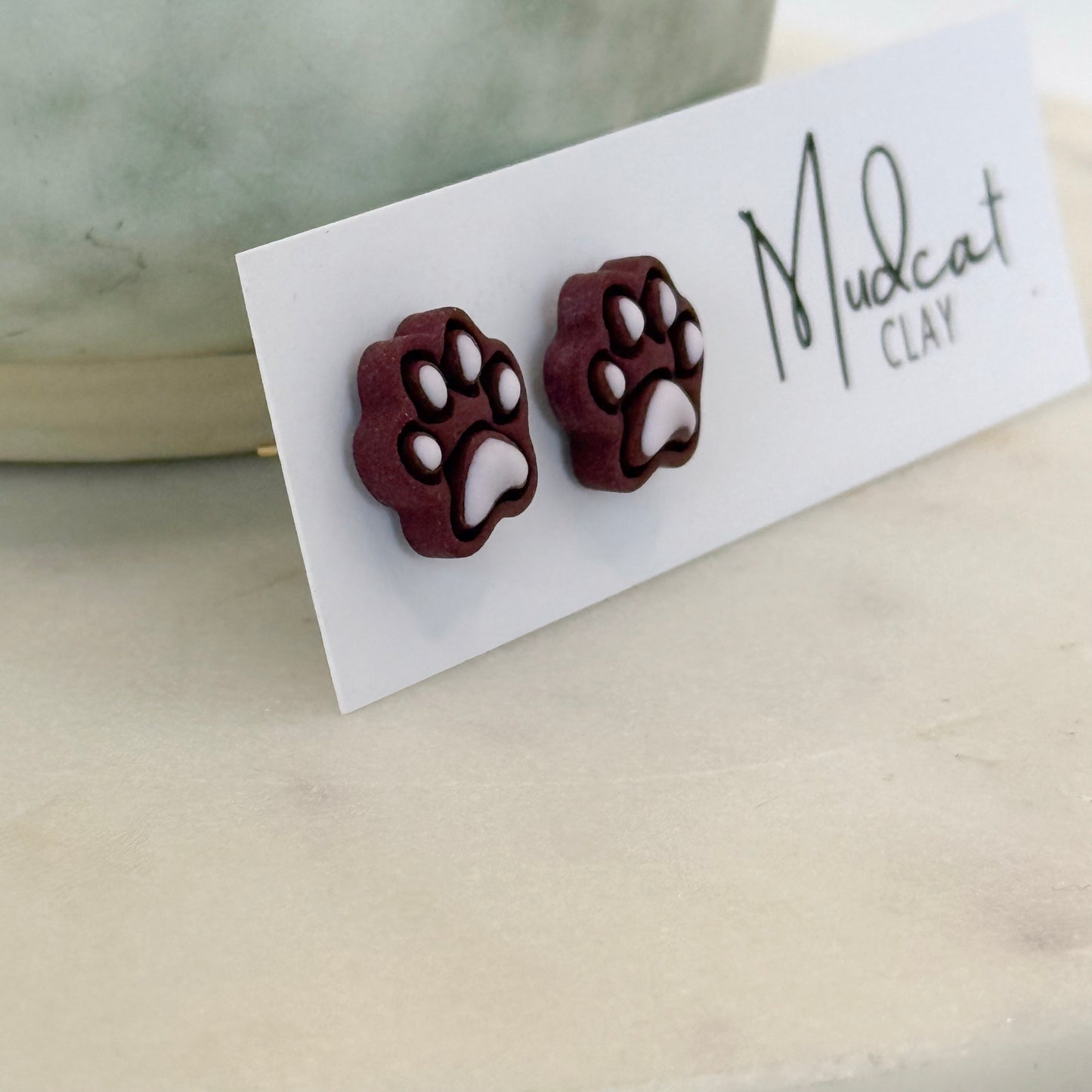 Embossed Dawg Paw Earrings