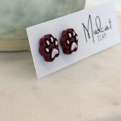 Embossed Dawg Paw Earrings