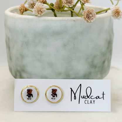 Mississippi State | Bezeled Stud Earrings w/ MSU Logo