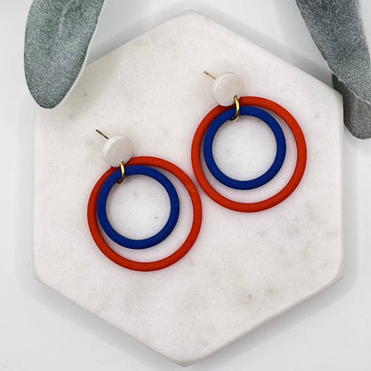 Double Hoops | Blue & Orange