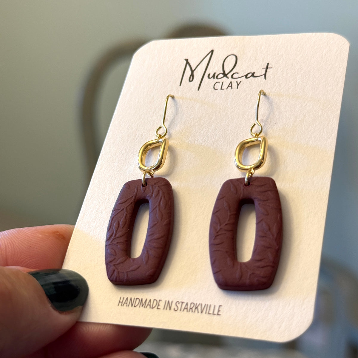 Geometric Oval Hoop Earrings