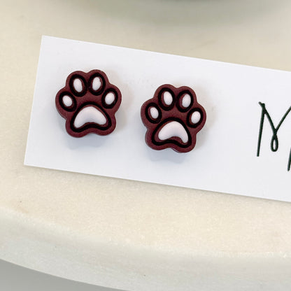 Embossed Dawg Paw Earrings