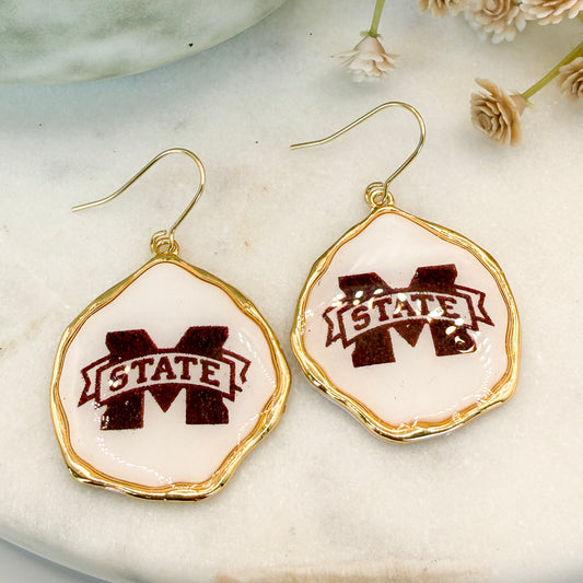 Mississippi State | M-State Banner Lux Earrings