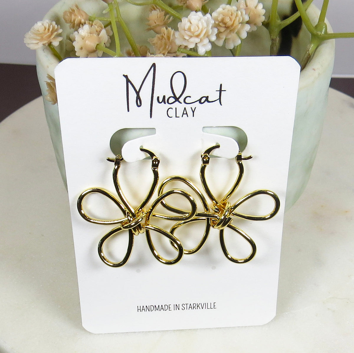 Large Gold Statement Flower Earrings