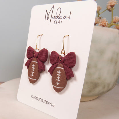 Footballs & Bows Earrings