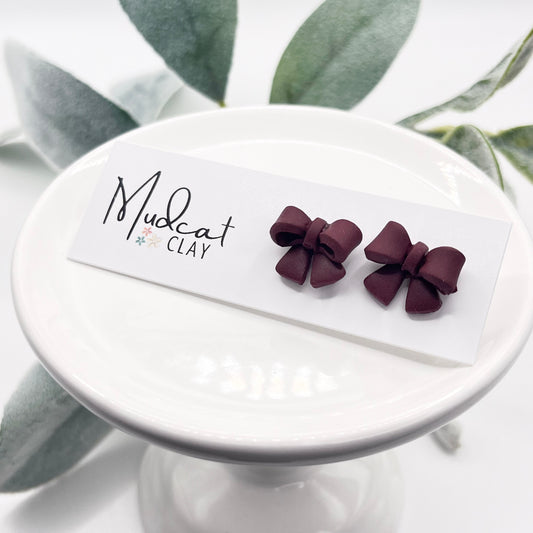 3D Bows | Maroon (Studs)