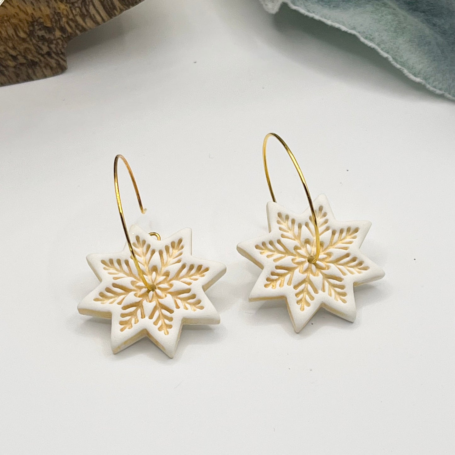 Snowflake | White w/ Gold Embossing