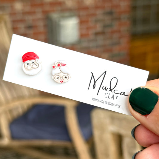 Santa & Mrs. Claus Stud Earrings