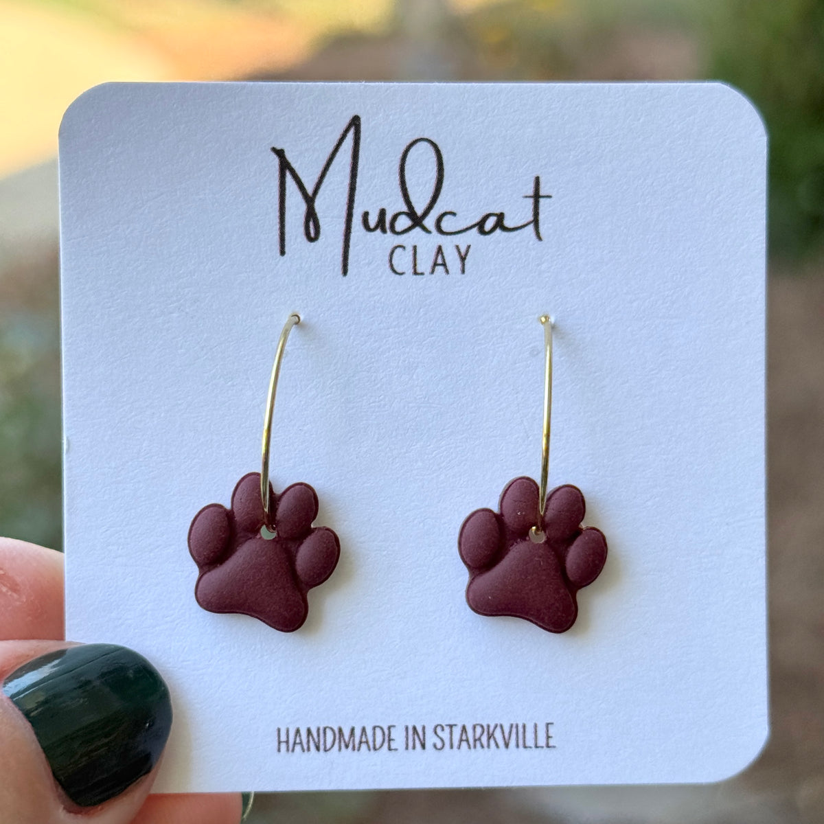 Small Hoop Earrings with Dawg Paws