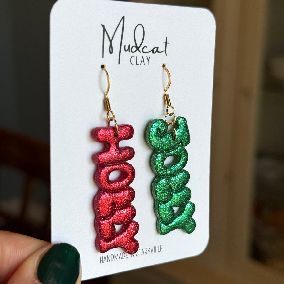 Glittering "Holly Jolly" Earrings