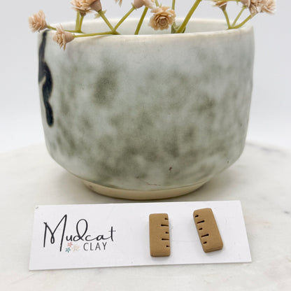 Mini Wooden Ruler Earrings