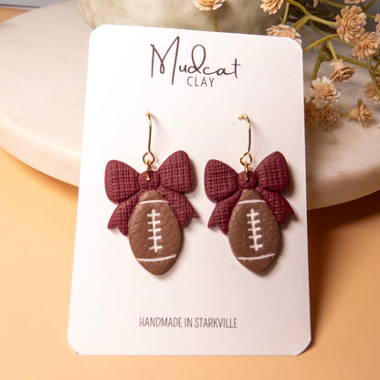 Footballs & Bows Earrings