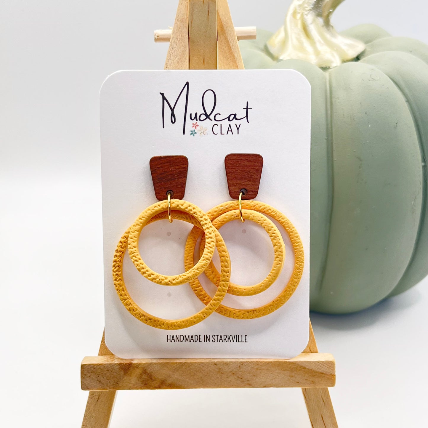 Double Hoops | Mustard Yellow