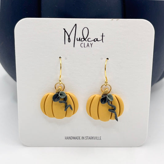 Small Pumpkins | Mustard Yellow w/ Vine