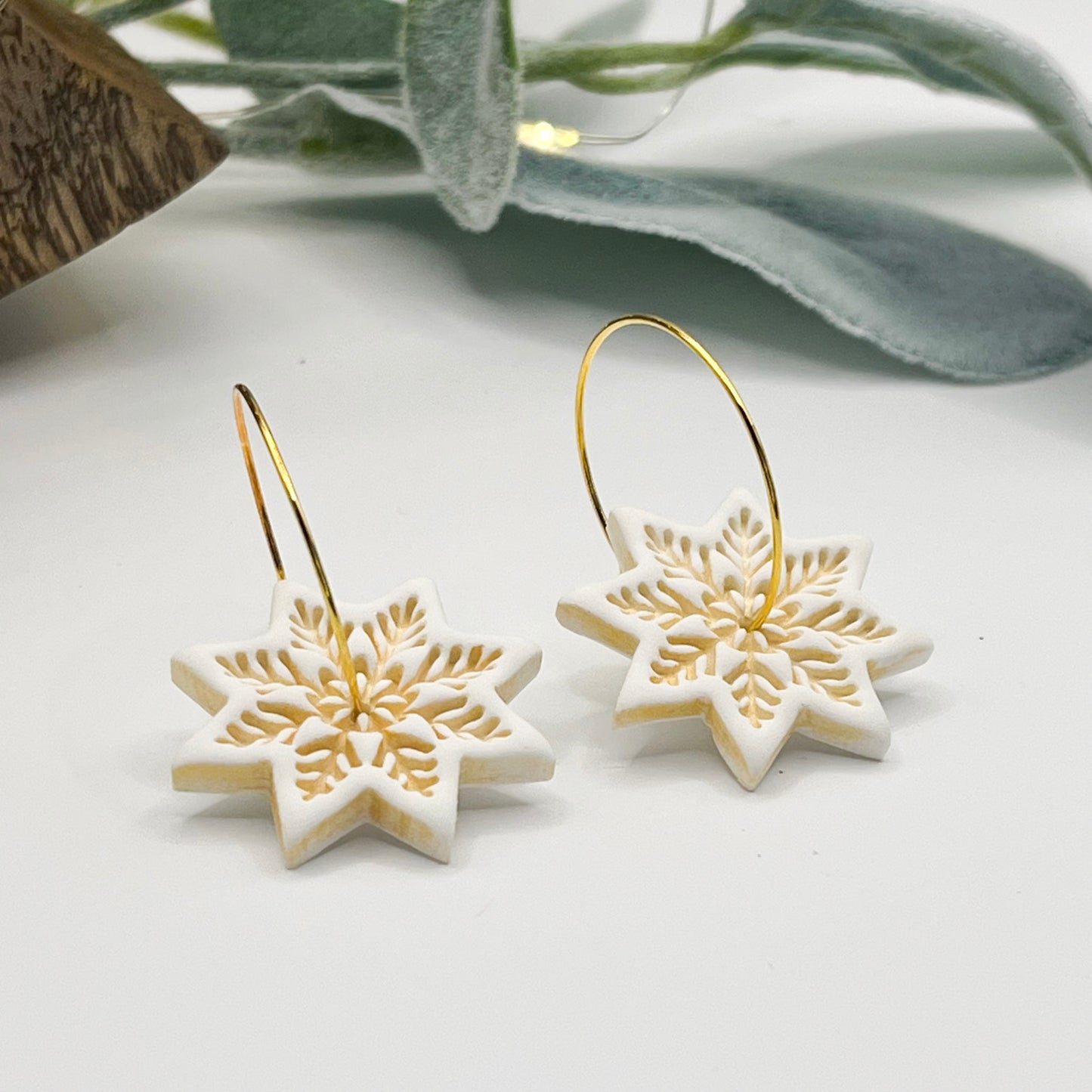 Snowflake | White w/ Gold Embossing