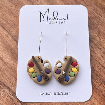 Artist's Paint Palette Earrings | Various Colors