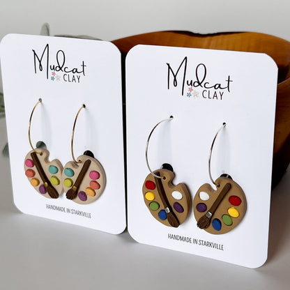 Artist's Paint Palette Earrings | Various Colors