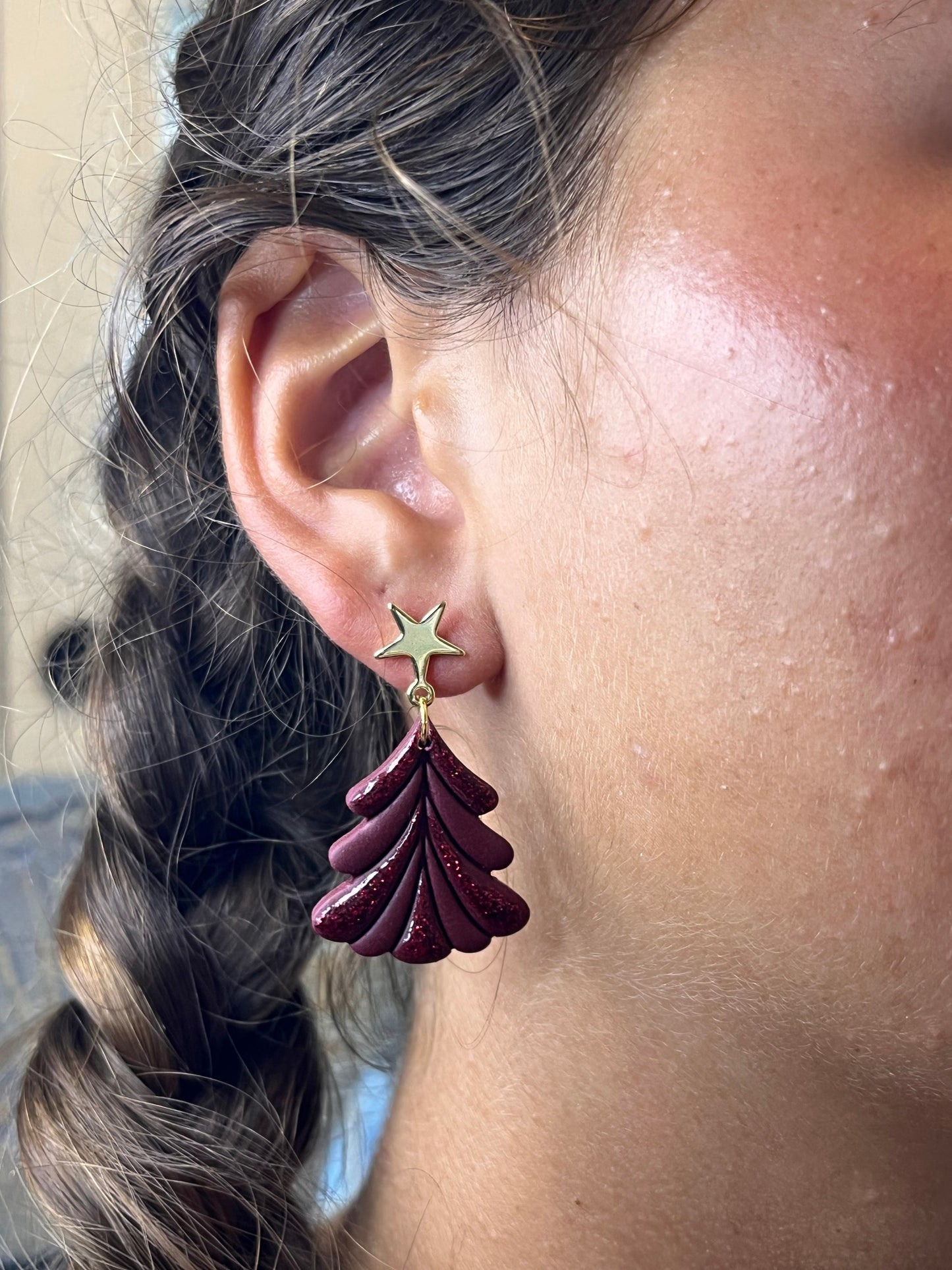 Shimmering Christmas Trees | Maroon