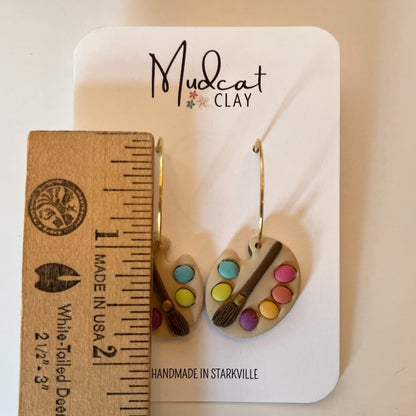 Artist's Paint Palette Earrings | Various Colors