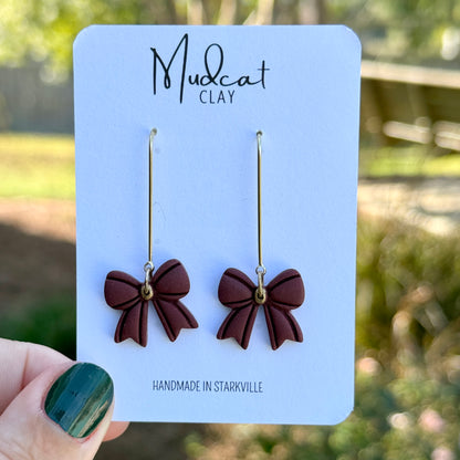 Maroon Bow Earrings | Various Designs