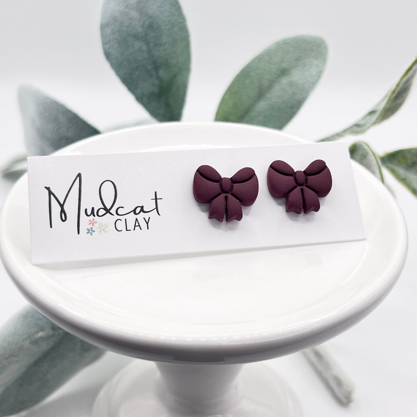 Bow Stud | Maroon