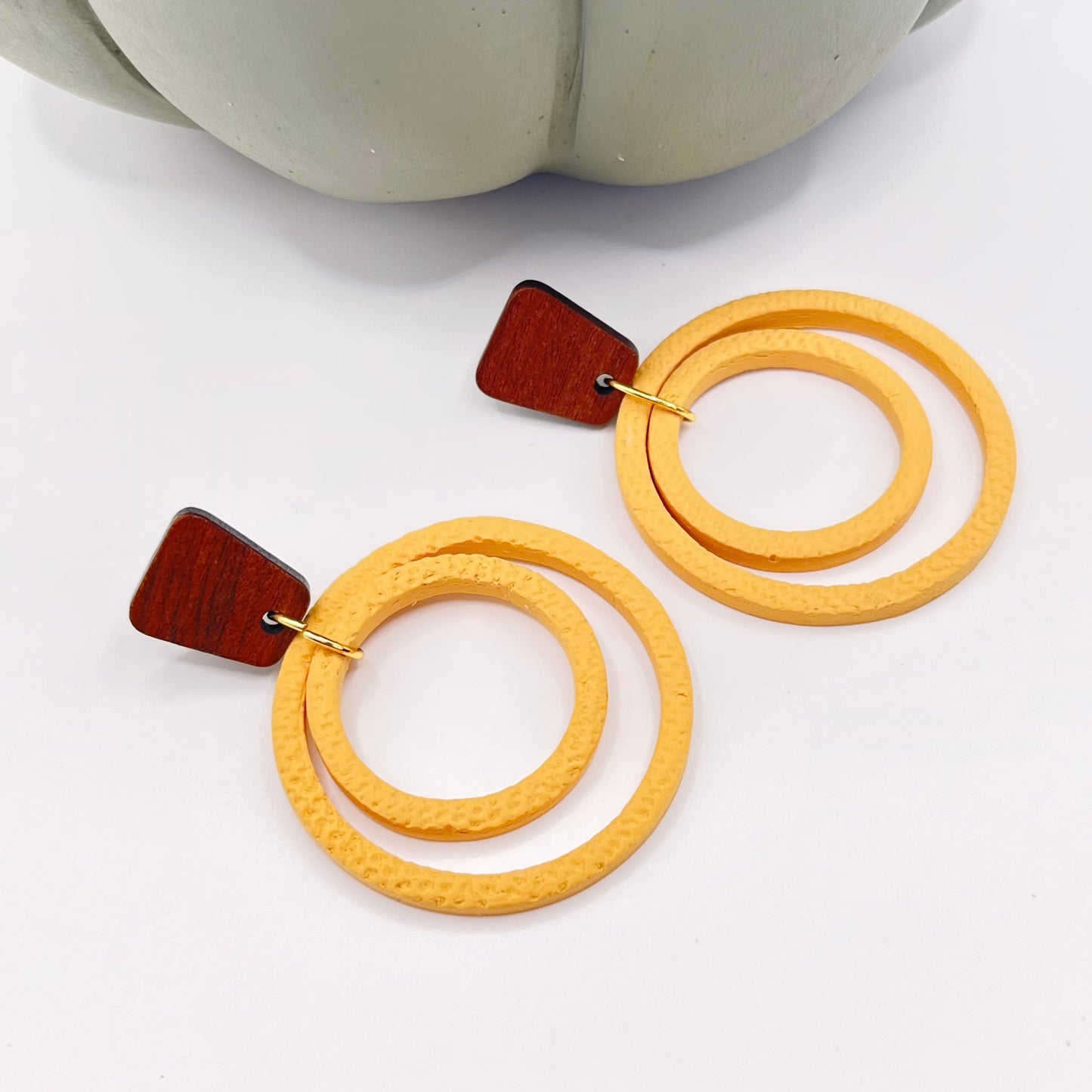 Double Hoops | Mustard Yellow