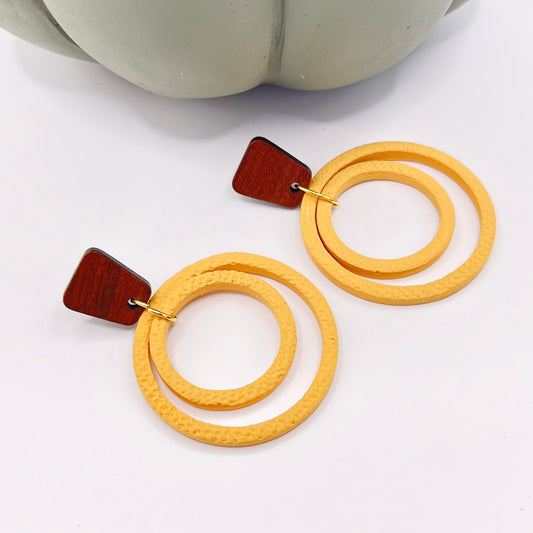 Double Hoops | Mustard Yellow