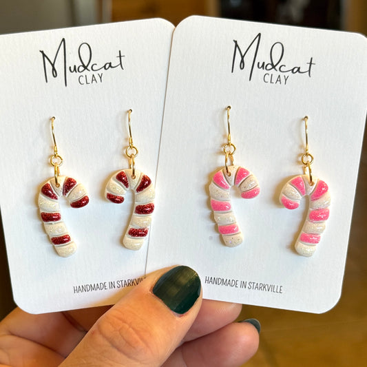 Glitter Candy Cane Earrings