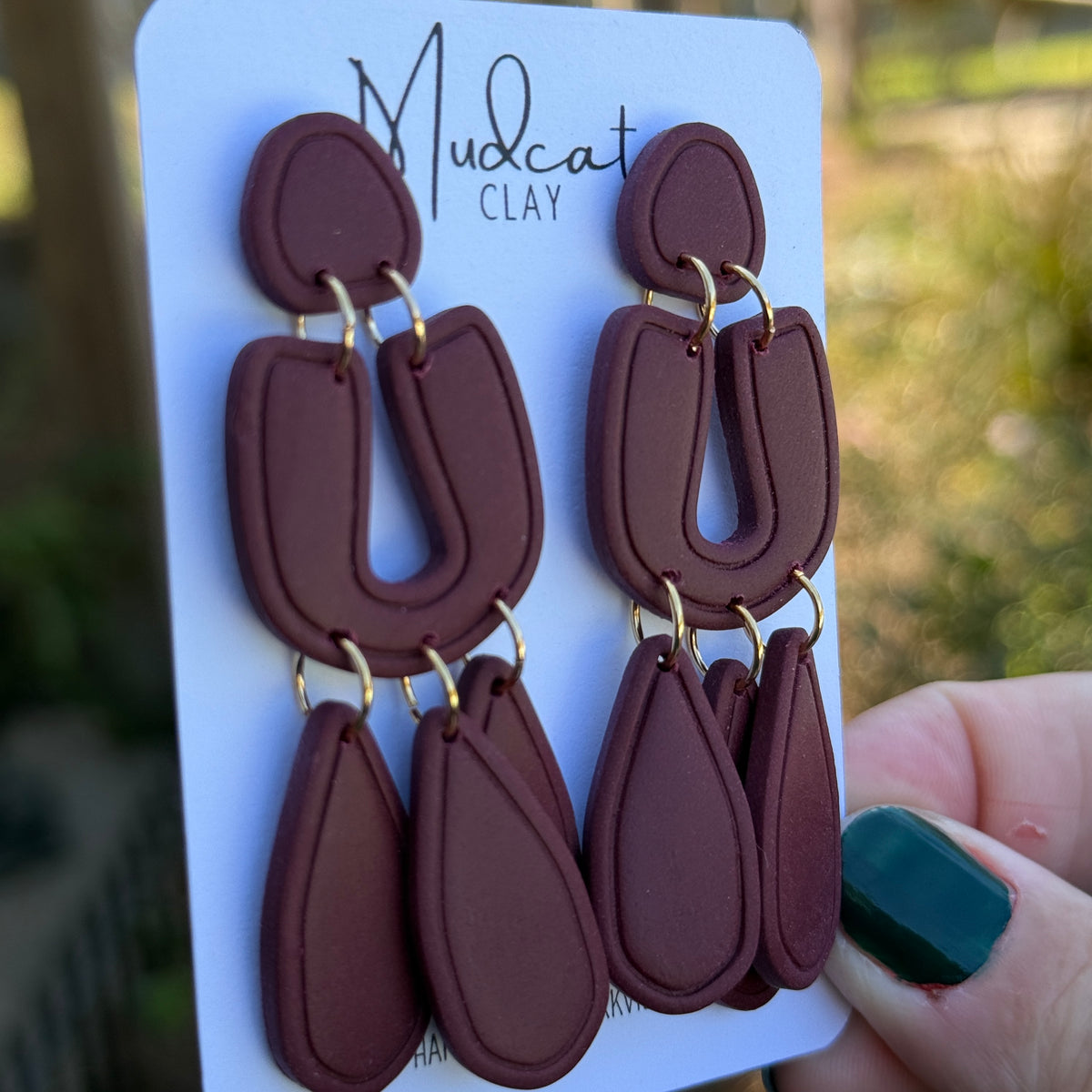 Maroon Chandelier Earrings