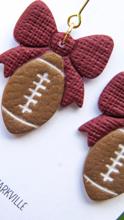 Footballs & Bows Earrings