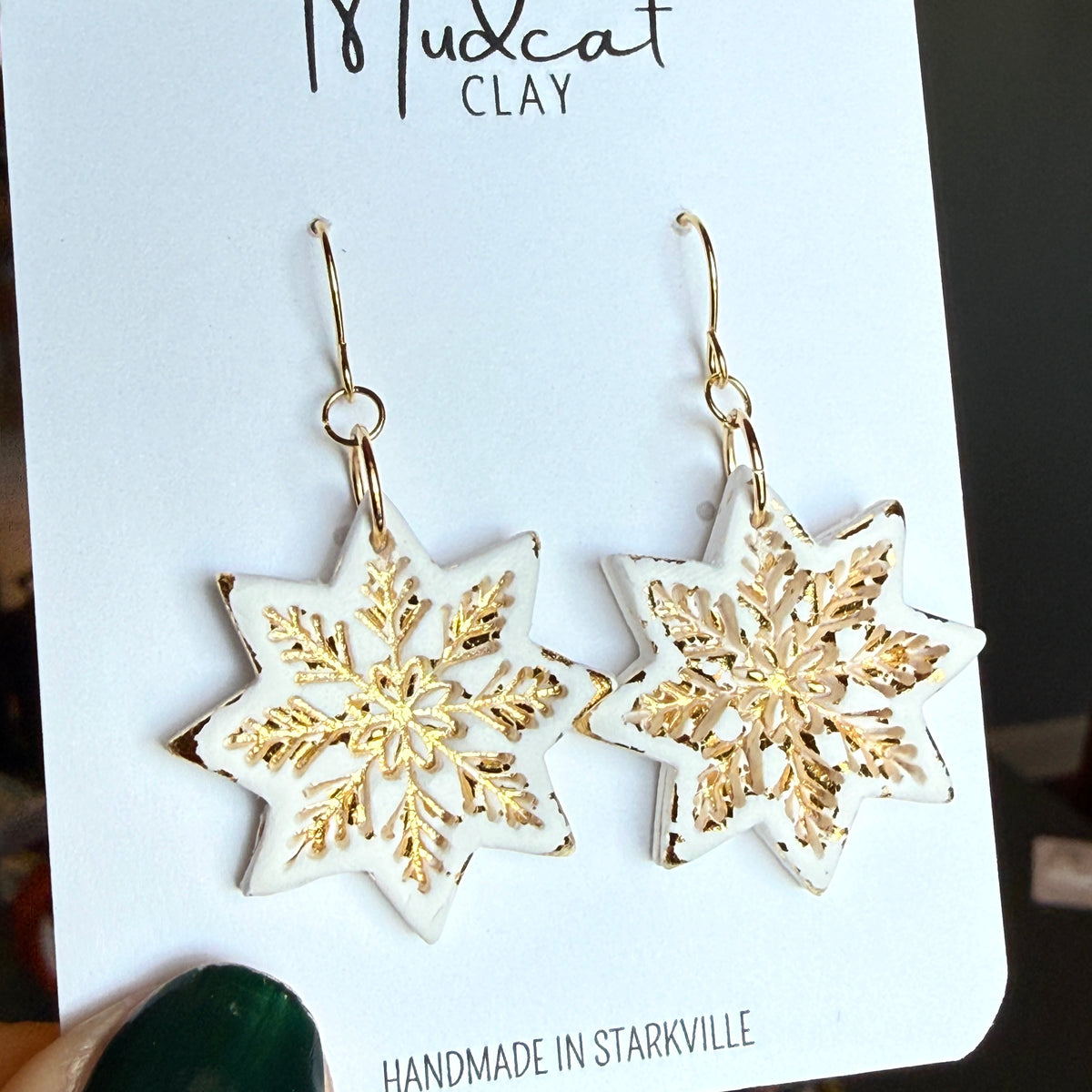 Embossed Snowflake Earrings