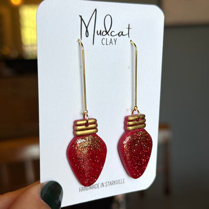 Large Christmas Tree Bulb Earrings