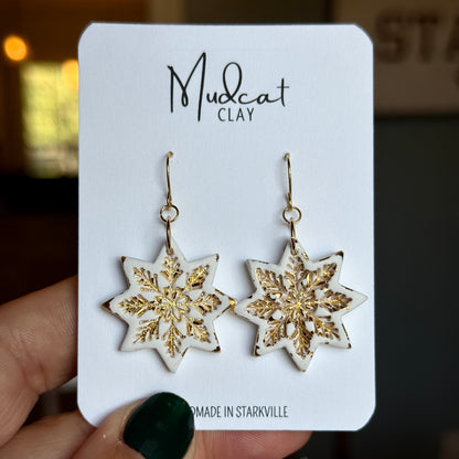 Embossed Snowflake Earrings