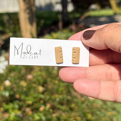 Mini Wooden Ruler Earrings