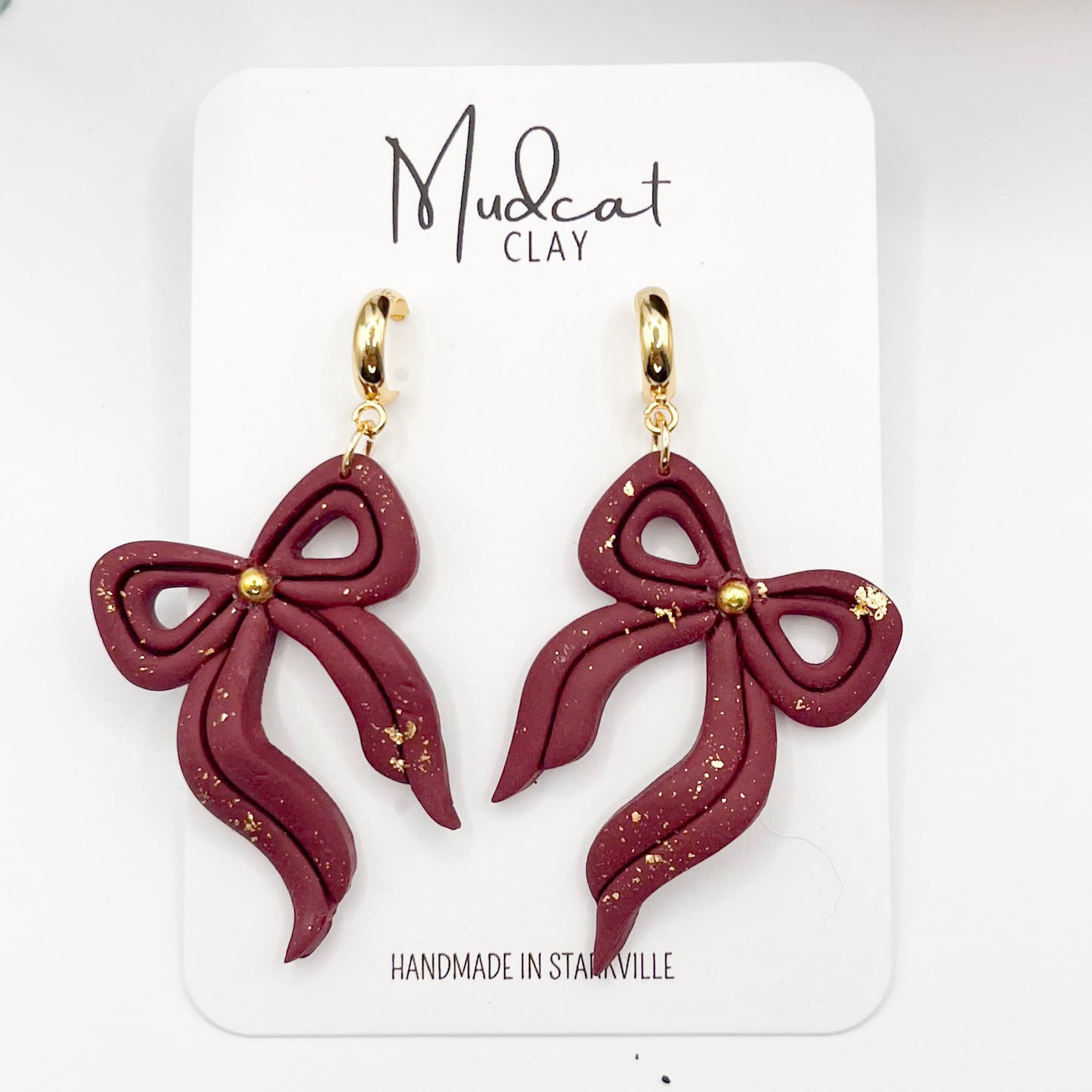 Betty Bow | Maroon with Gold Garnish