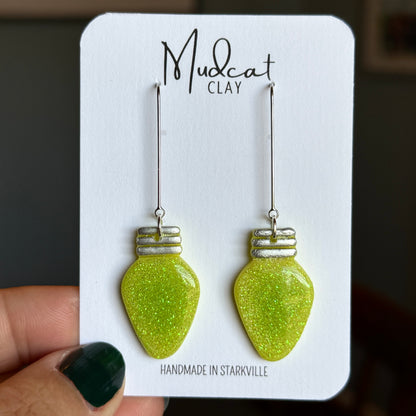 Large Christmas Tree Bulb Earrings