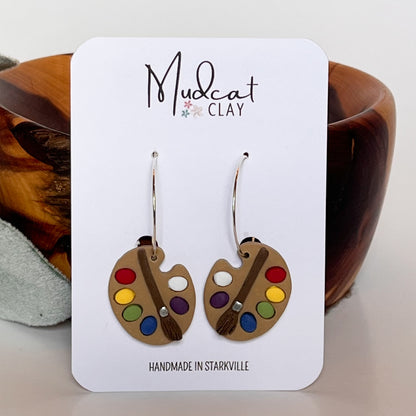 Artist's Paint Palette Earrings | Various Colors