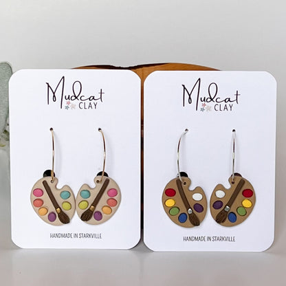 Artist's Paint Palette Earrings | Various Colors