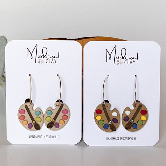 Artist's Paint Palette Earrings | Various Colors
