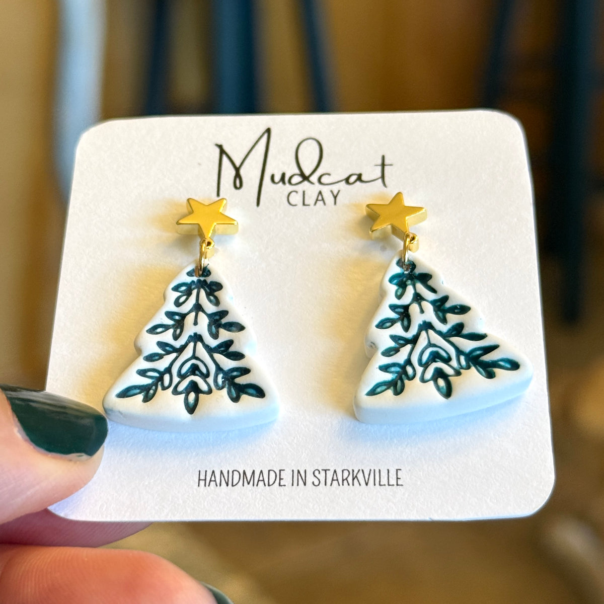 Medium Intricate Christmas Tree Earrings