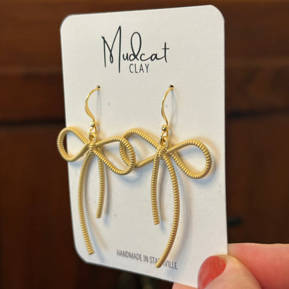 Gold Wired Bow & Knot Earrings