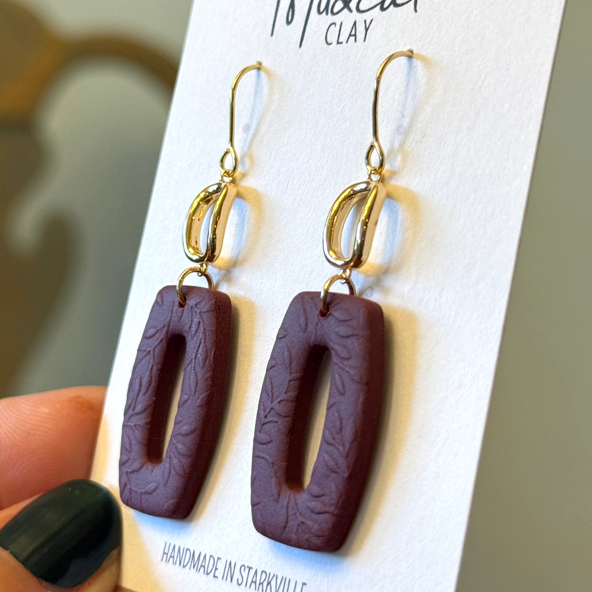 Geometric Oval Hoop Earrings